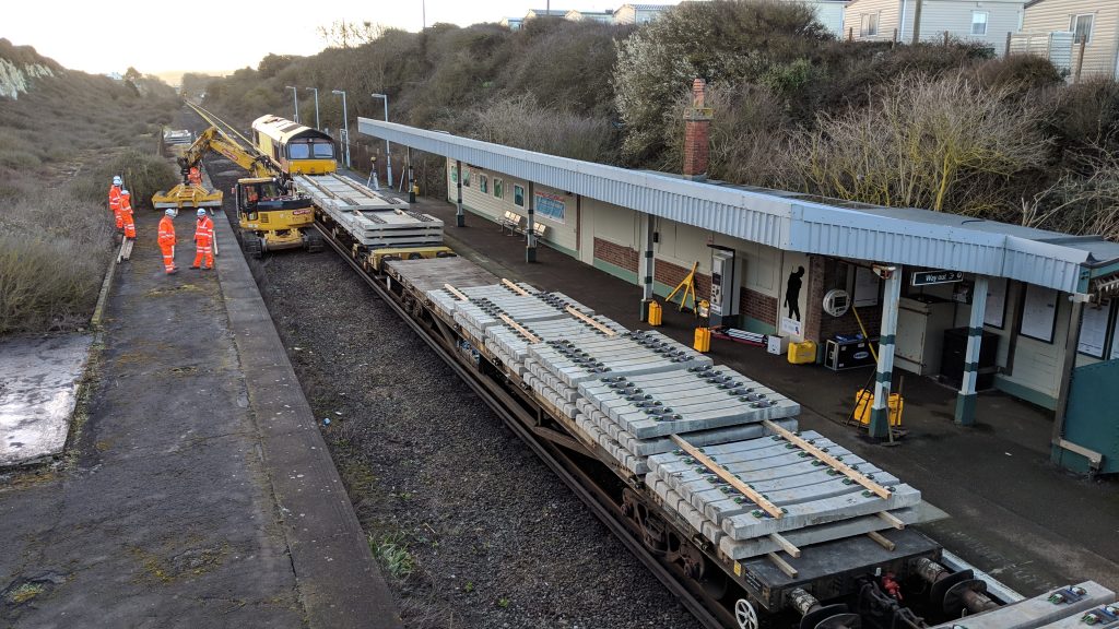 Engineering train at Bishopstone