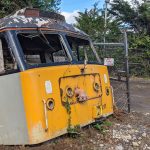 47211 salvaged cab in a scrap yard